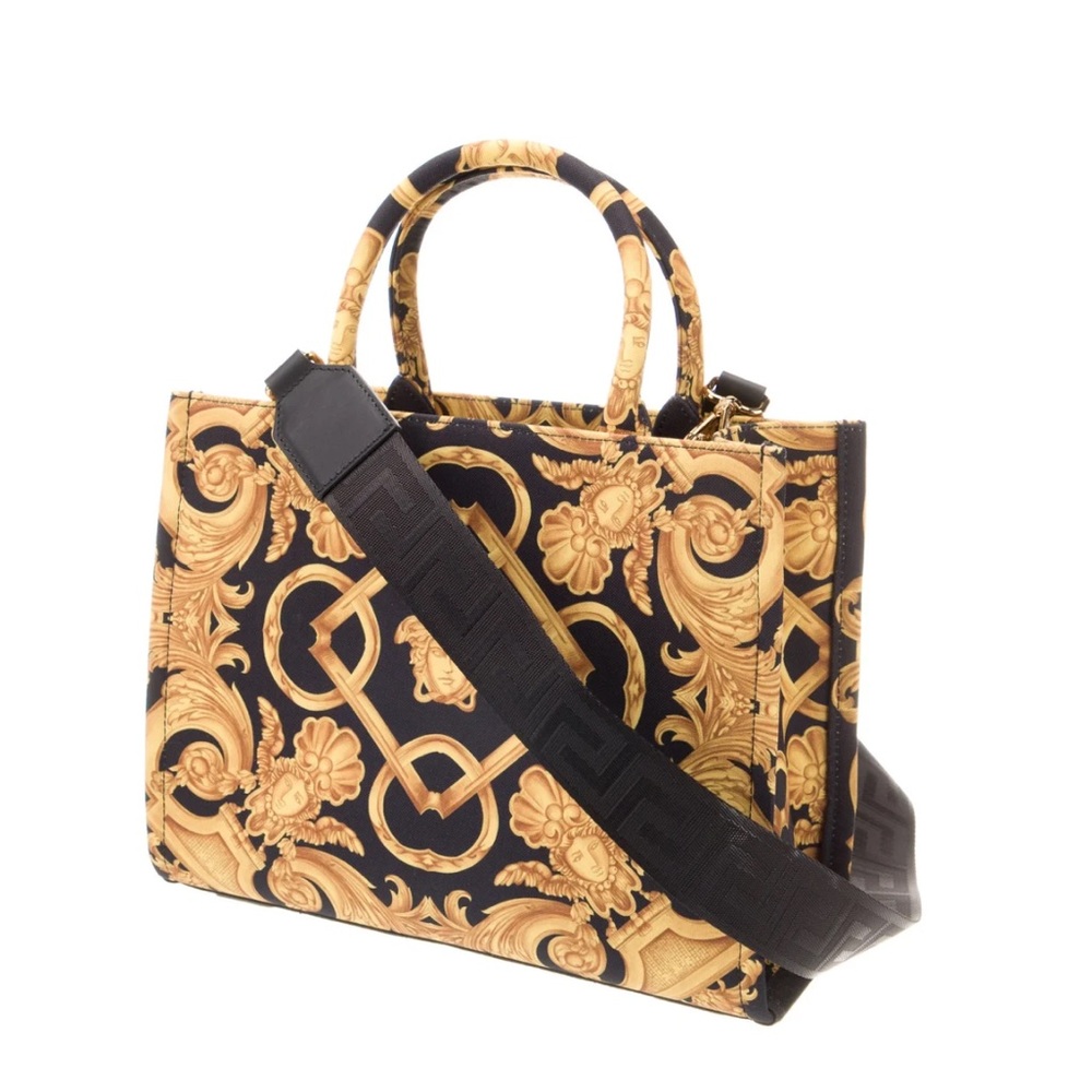 Versace Black and Gold Baroque Tote Bag - Picture 2 of 10